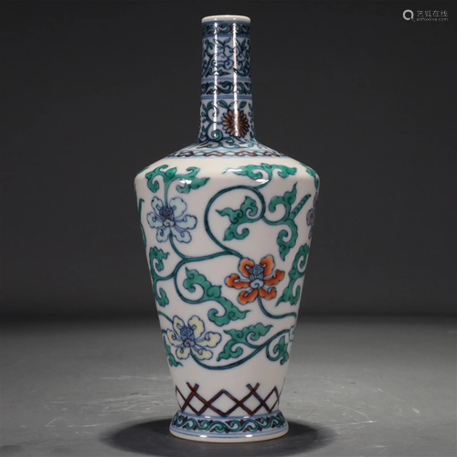 A Blue And White Doucai 'Scrolling Flower' Vase