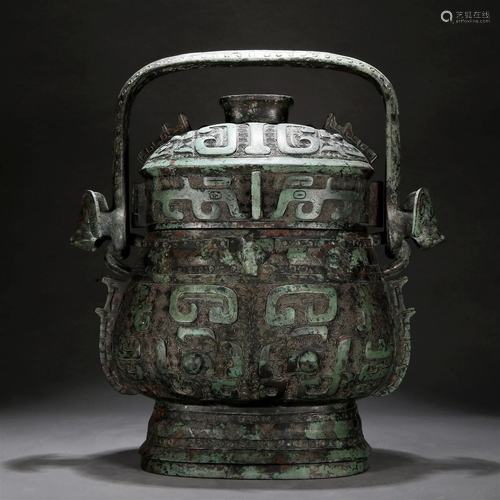 A Bronze 'Animal Mask' Censer With An Overhead Han...