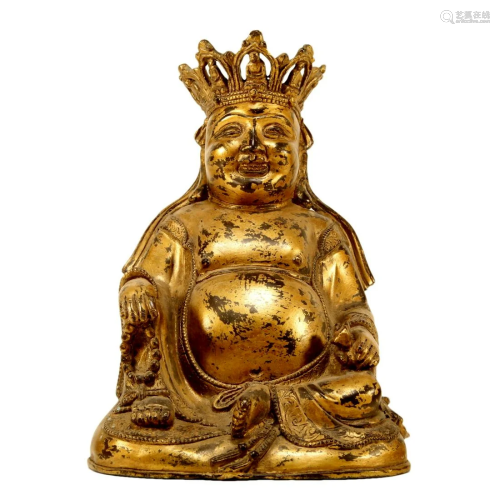 A Gilt-Bronze Figure Of Maitreya