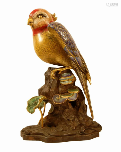 A Cloisonne Parrot Decoration