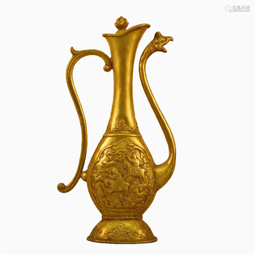 A Gilt-Bronze 'Figure' Ewer