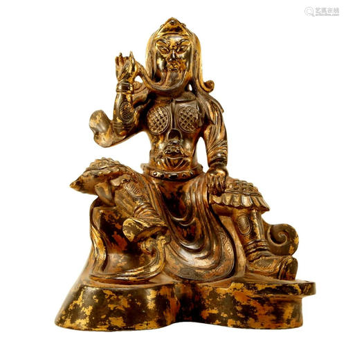 A Gilt-Bronze Figure Of Guan Gong