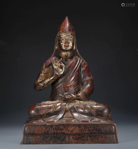 A Gilt-Bronze Figure Of Tsongkapa