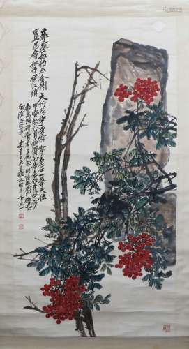 Wu Changshuo's flower scroll