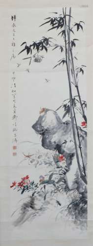 Wang Xuetao's ink and bamboo scroll