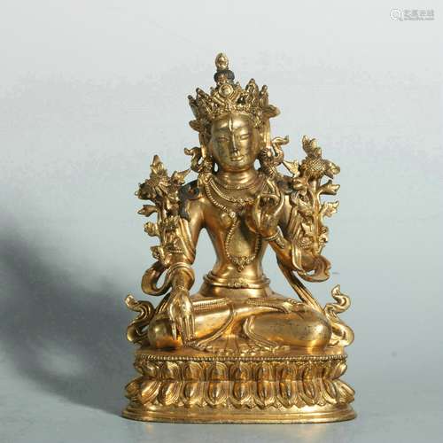 Gilt bronze statue of Tara