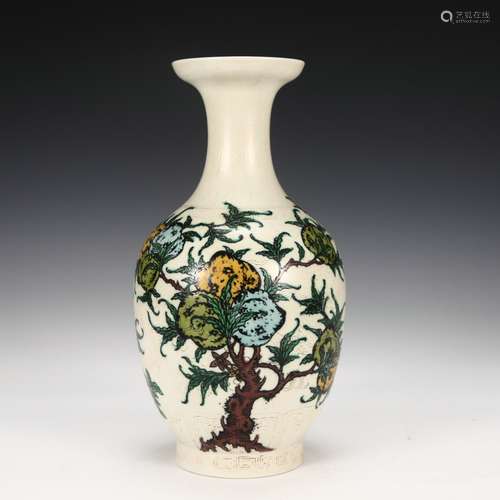 Qing Kangxi white ground dark engraved pastel three more app...