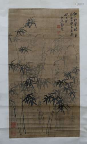 Zheng Banqiao ink bamboo scroll