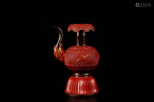 Qianlong imitation lacquer-glazed benba pot