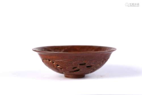 Northern Song Dynasty Yaozhou Kiln Sauce Glazed Hollow Bowl
