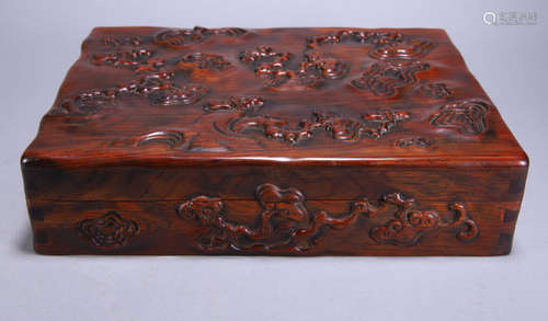 Huanghuali Lingzhi pattern lid box