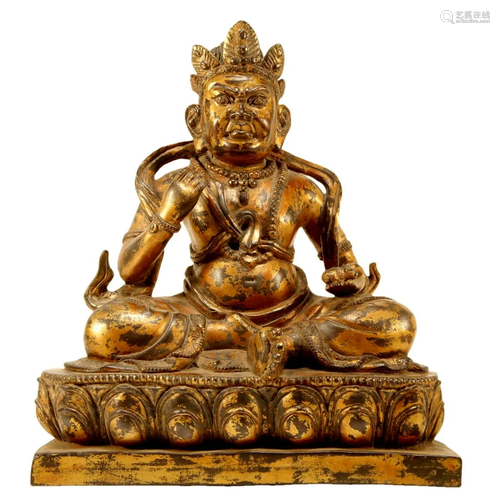 A Gilt-Bronze Figure Of Kubera