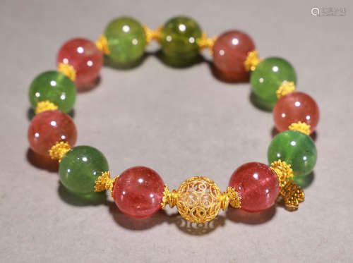 18k Gold Tourmaline Bracelet