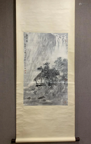 A Chinese Ink Painting Hanging Scroll By Fu Baoshi