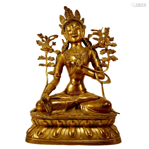 A Gilt-Bronze Figure Of White Tara