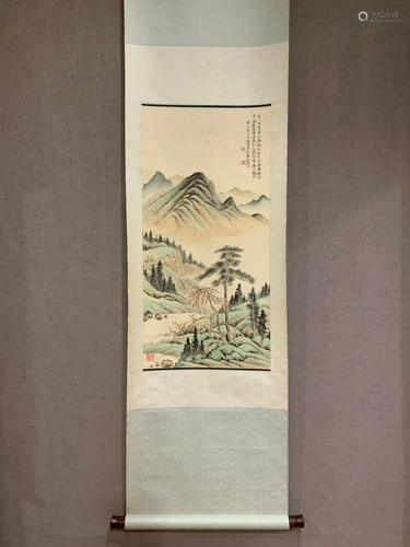 A Chinese Ink Painting Hanging Scroll By Chen Shaomei