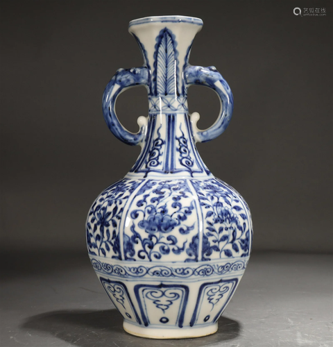 A Blue And White 'Flower' Vase