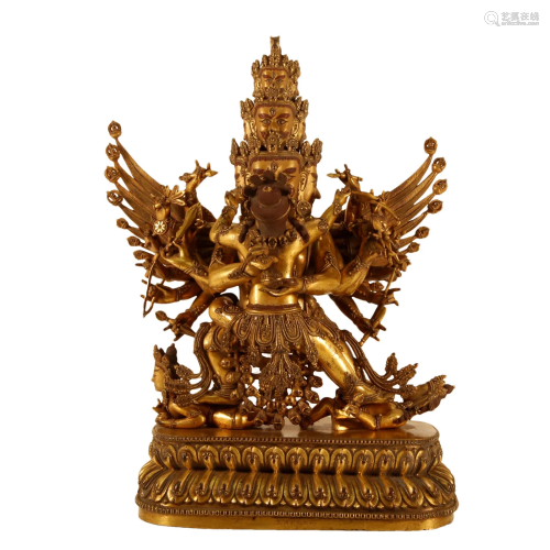A Gilt-Bronze Figure Of Tibetan Buddha