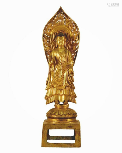 A Gilt-Bronze Figure Of Buddha Shakyamuni