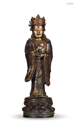 明 铜鎏金菩萨造像