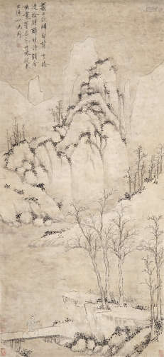沈周 1427～1509 灞桥风雪图 设色纸本 立轴