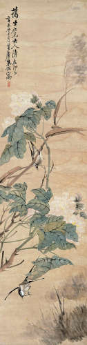 朱梦庐 1826～1900 飞燕 设色纸本 立轴