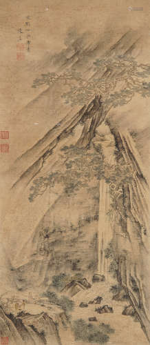 赵左 16～17世纪 仿刘松年山水 设色绢本 立轴