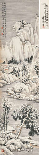 钱松喦 1899～1985 山中雪景 设色纸本 立轴