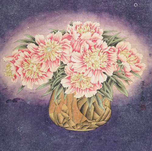 崔景哲 b.1980 花卉 设色纸本 立轴