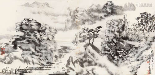 卓鹤君 b.1943 秋山图 水墨纸本 镜片