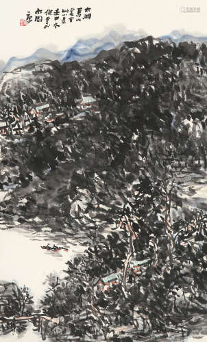 储云 b.1946 太湖马山小景 设色纸本 立轴