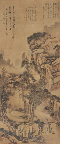 蓝瑛 1585～1664 秋壑鸣泉 设色绢本 立轴