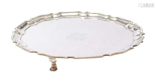 AN EDWARDIAN STERLING SILVER SALVER C.S. Harris & Sons, ...