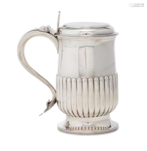 A GEORGE III STERLING SILVER COVERED TANKARD Peter and Willi...