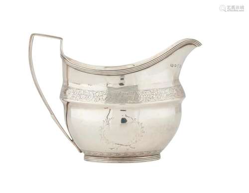 A MATCHED SET OF GEORGE III STERLING SILVER TEA POT, STAND, ...