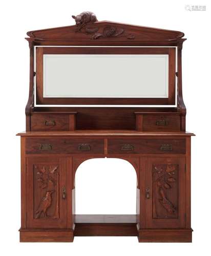 A CARVED AUSTRALIAN BLACKWOOD DRESSING TABLE BY ROBERT PRENZ...