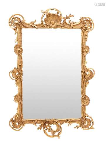 A ROCOCO-STYLE GILT-FRAMED PIER MIRROR