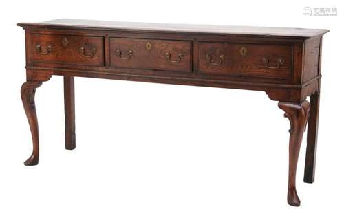 A GEORGE II OAK LOW DRESSER Mid 18th-century