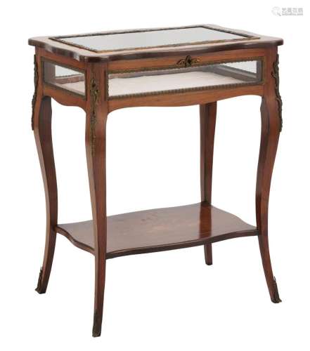 A FRENCH ROSEWOOD AND MARQUETRY BIJOUTERIE TABLE Late 19th c...