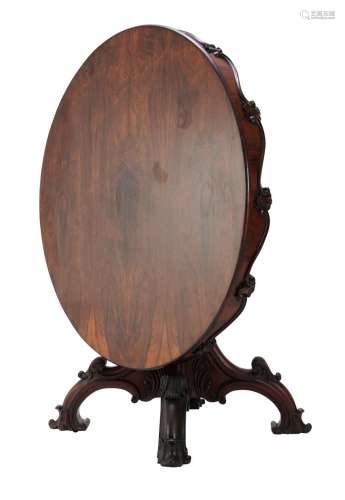 A FINE WILLIAM IV ROSEWOOD AND MAHOGANY CENTRE TABLE By Arth...