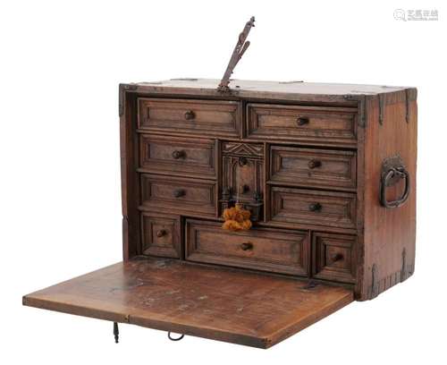 A SPANISH WALNUT VARGUENO Early 18th century