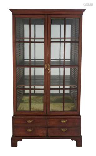 A GEORGE II AND LATER MAHOGANY DISPLAY CABINET 1730s and lat...