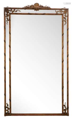 A SUBSTANTIAL GILT-FRAMED OVERMANTEL MIRROR Mid-19th century