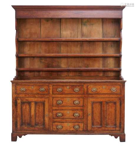 A GEORGE III OAK HIGH DRESSER Last quarter 18th century