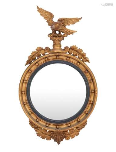 A WILLIAM IV-STYLE GILT-FRAMED CONVEX MIRROR 20th century