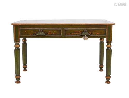 A EUROPEAN CHINOISERIE-DECORATED WRITING TABLE, Probably Ita...