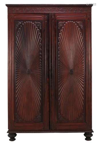 AN ANGLO-INDIAN ROSEWOOD PRESS CUPBOARD Mid-19th century