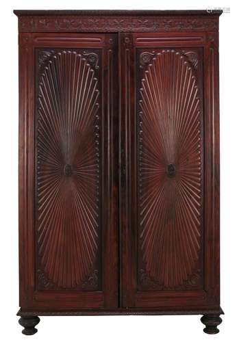 AN ANGLO-INDIAN ROSEWOOD PRESS CUPBOARD Mid-19th century