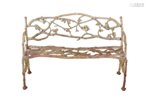 A VICTORIAN CAST IRON SERPENT AND TWIG PATTERN GARDEN SEAT C...