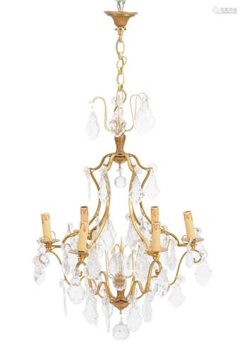 A FRENCH GILT BRONZE CHANDELIER 20th century